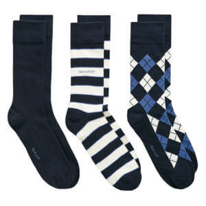 GANT 3-Pack Argyle & Striped Socks